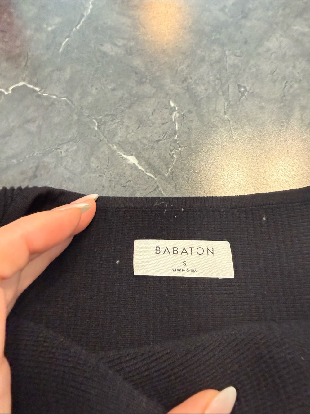 Babaton Black Ribbed Square-Neck Tank - Picture 2 of 3